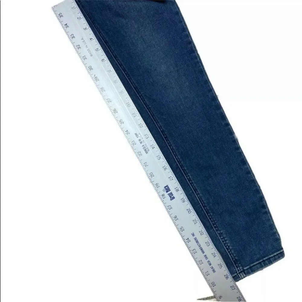 Free People We The Free Size 28 Dark Wash Skinny Jeans Zip Pockets Ankle Zips